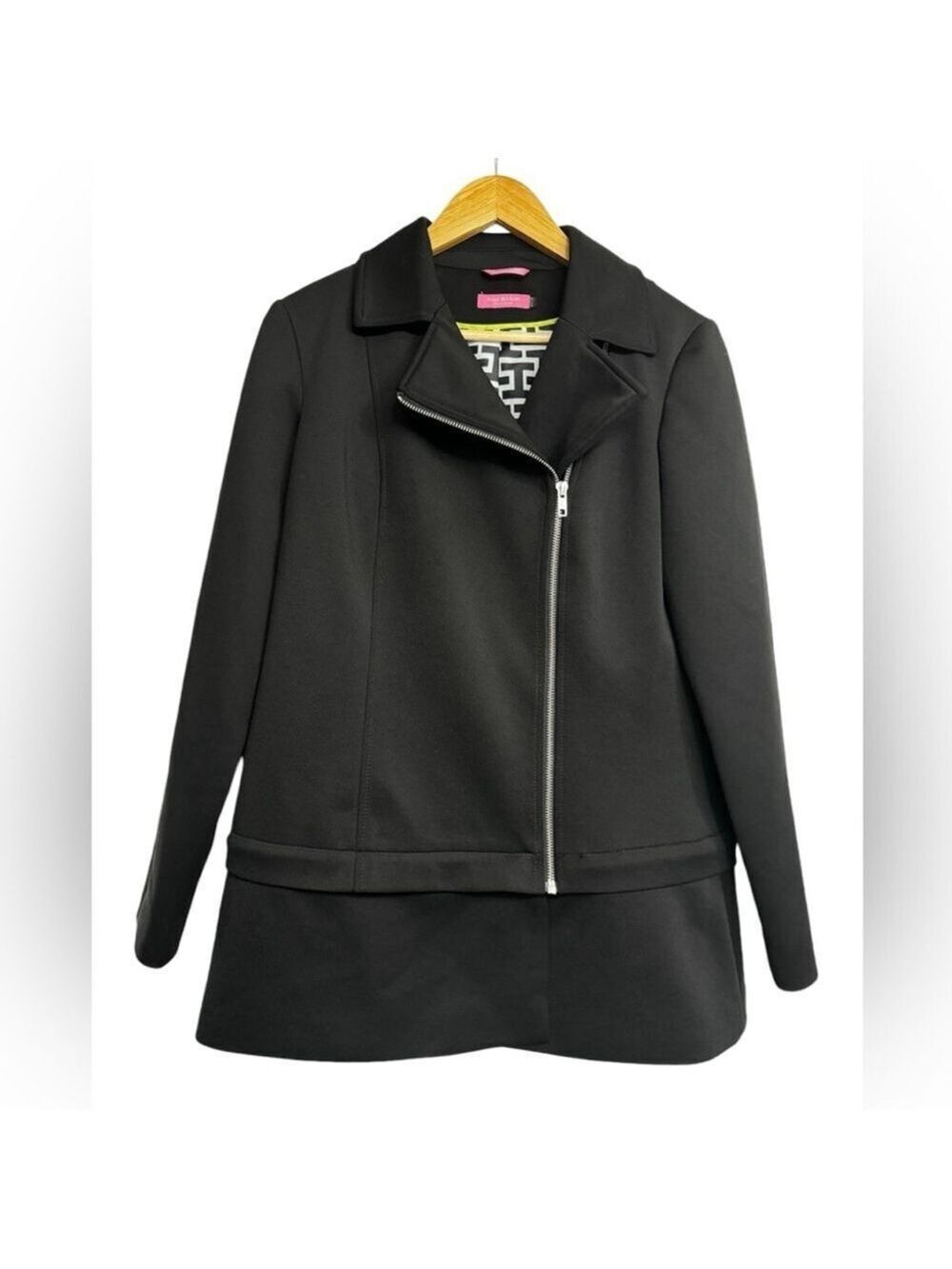 Isaac Mizrahi New York Black Blazer Style Jacket W/ Removable Hem - Size 8